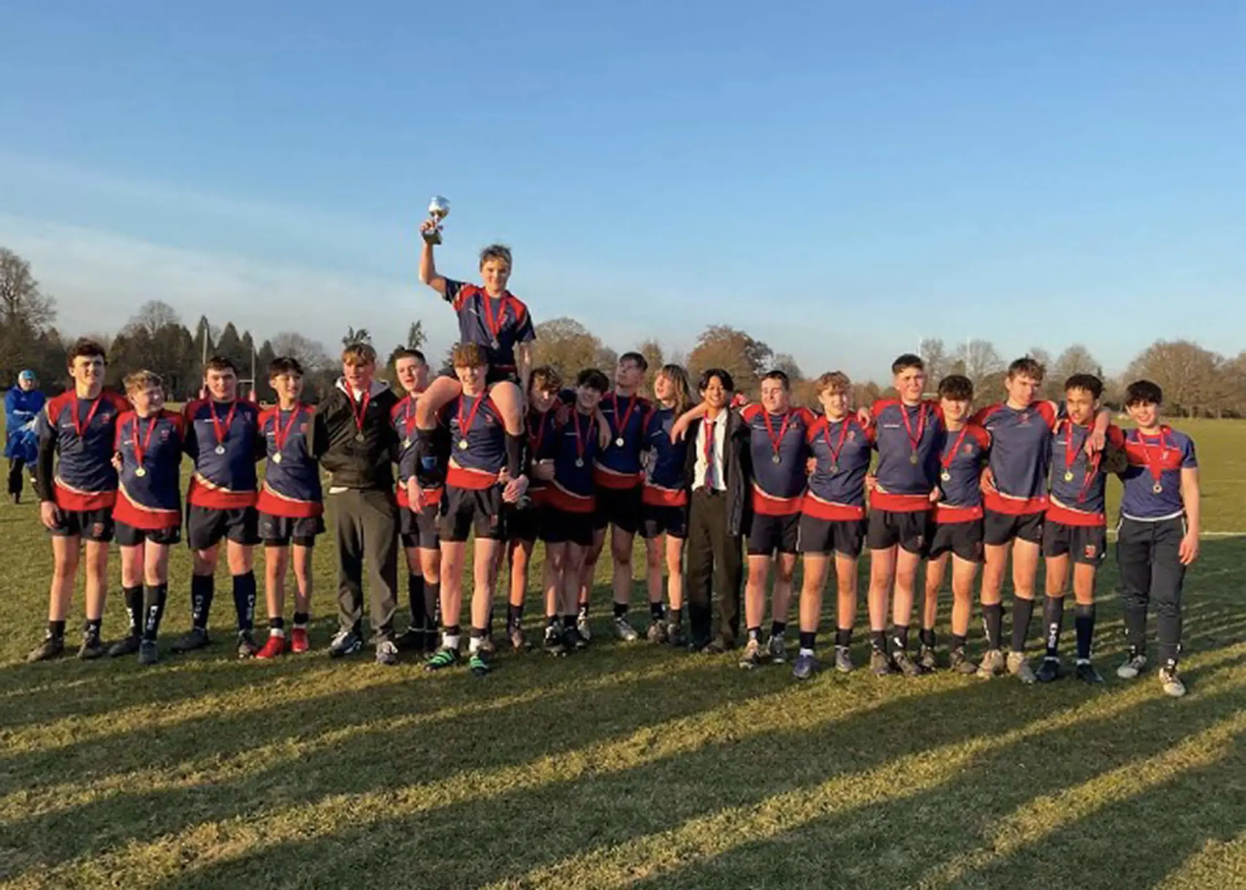 Ryde School Are Hampshire Cup Champions Rugby Team with Cup