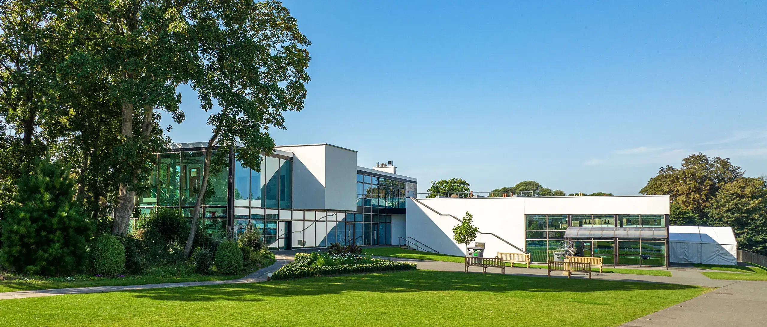 Ryde School modern white building in the sunshine