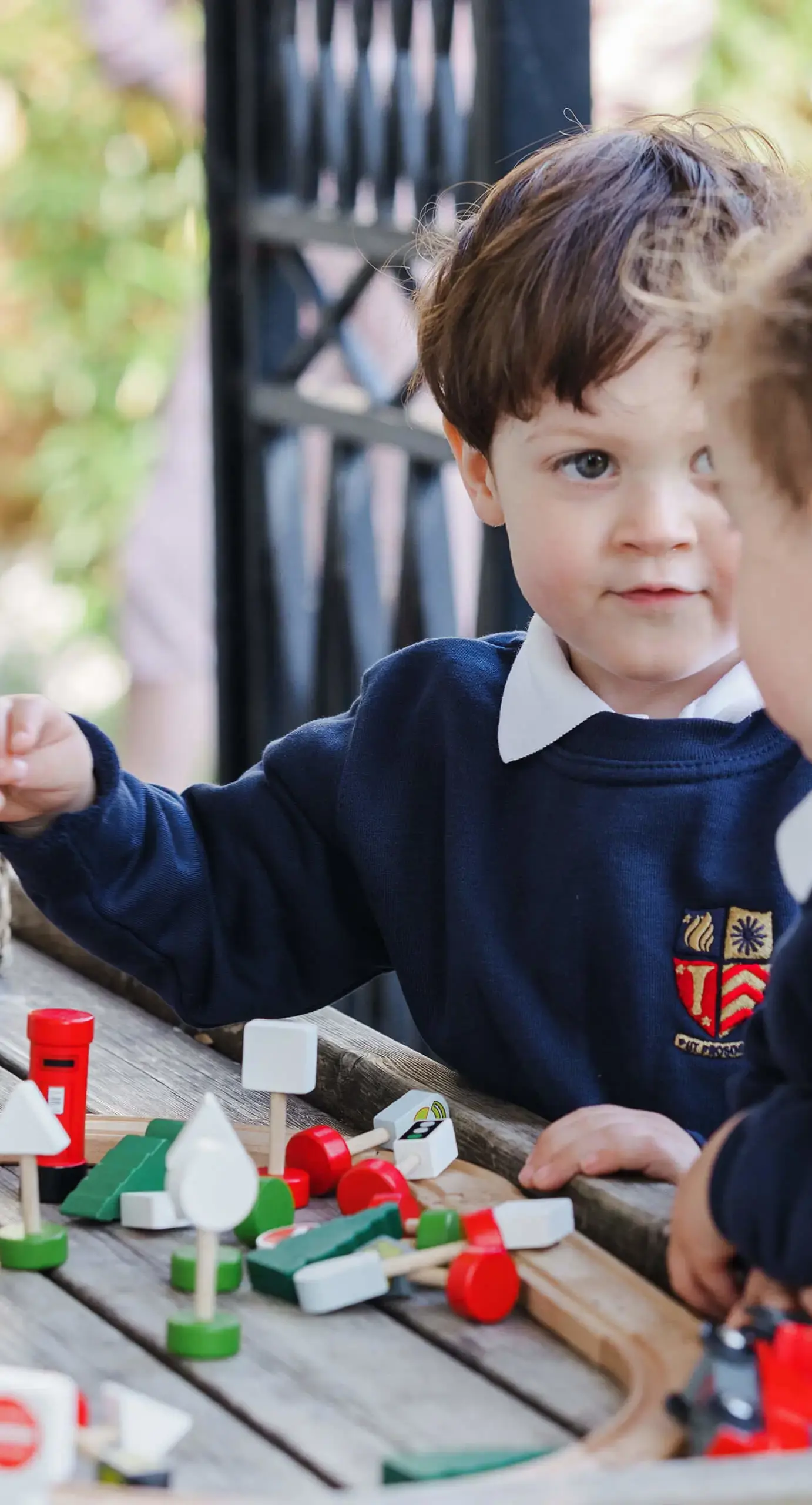 Nursery children playing outside