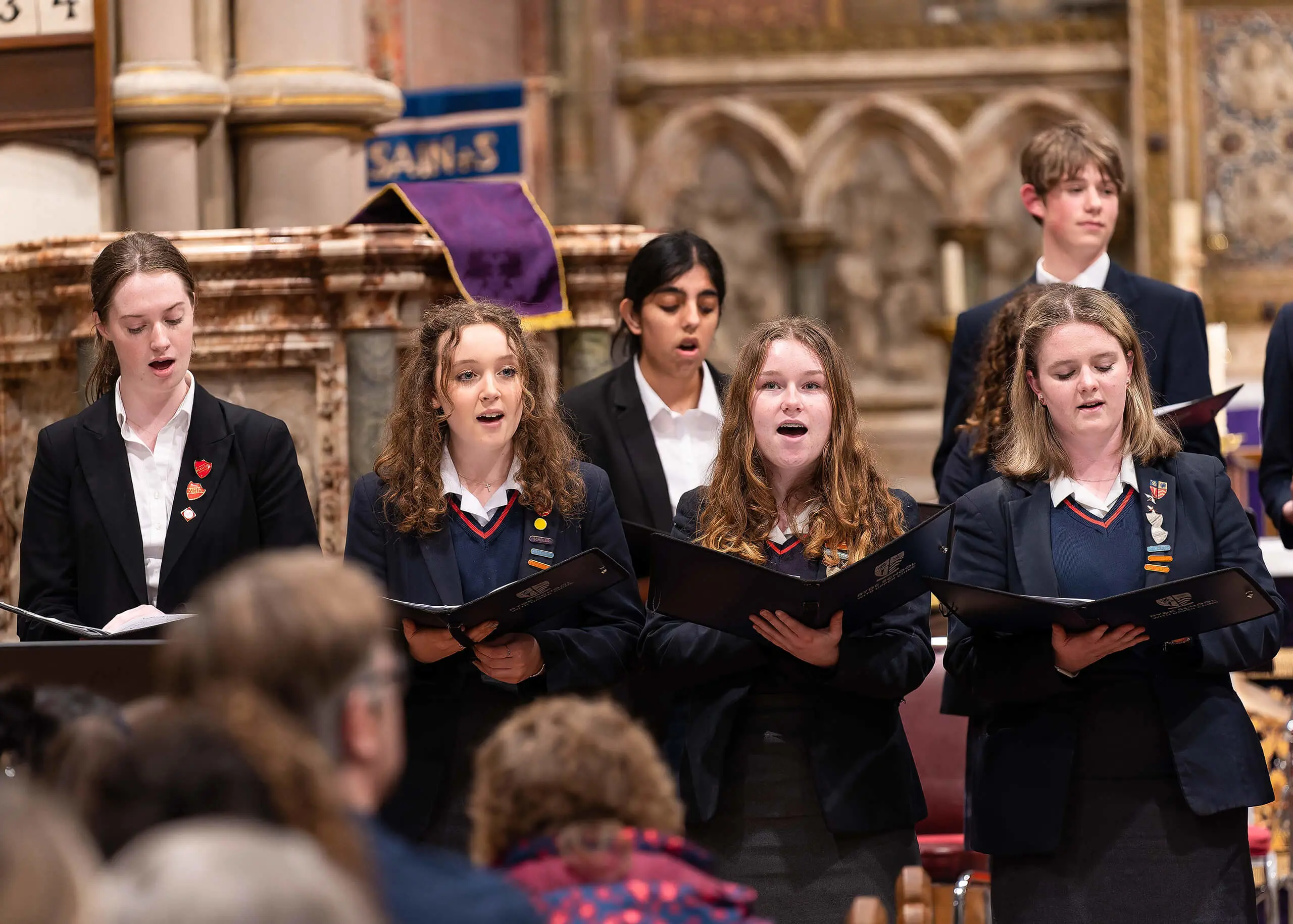 Ryde School Senior pupils singing in a choir