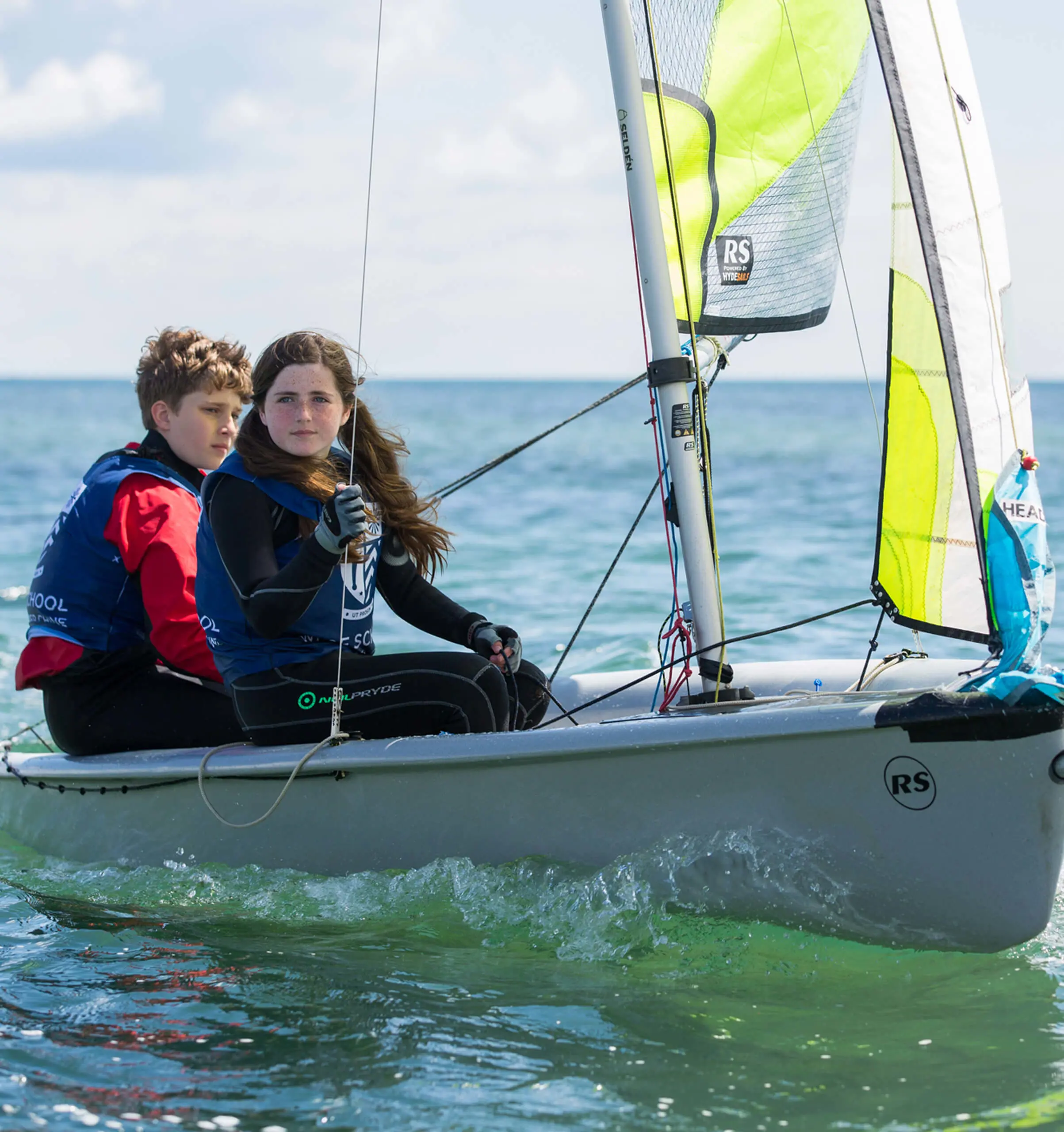 Two Ryde School Senior Pupils sailing on the Solent