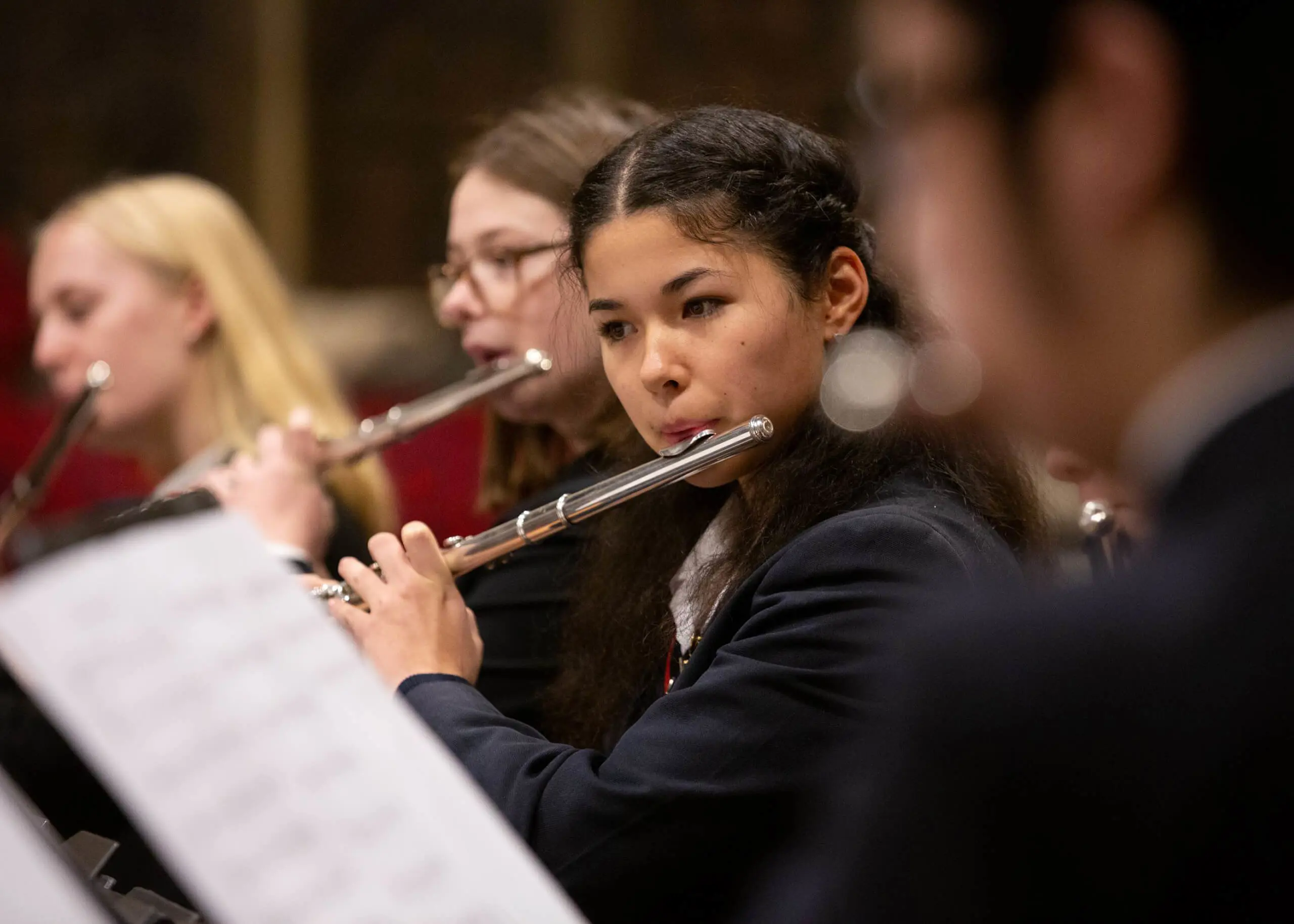 Ryde School Senior pupil playing the flute