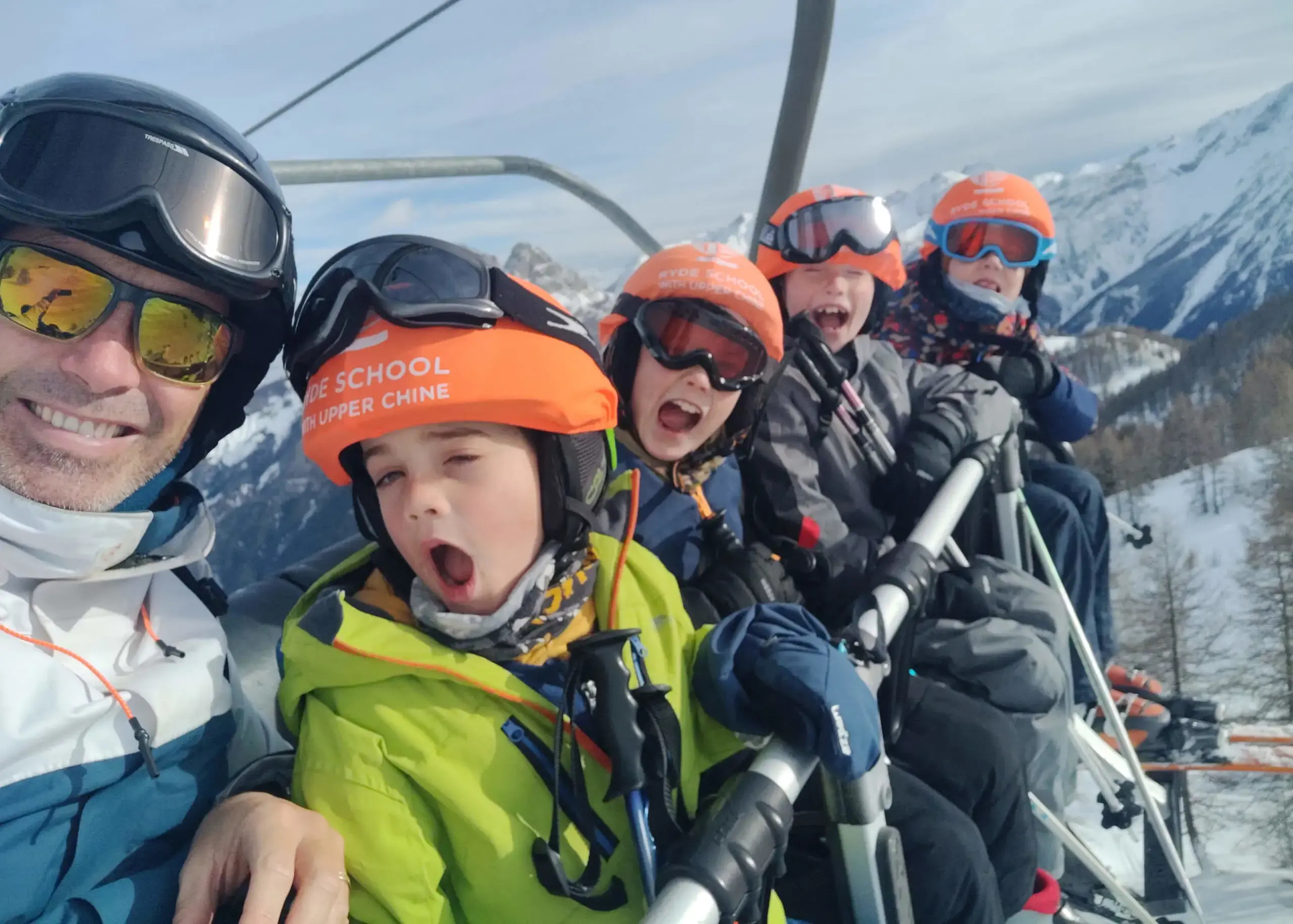 Ryde Prep School pupils and teacher on January 2024 Ski Trip