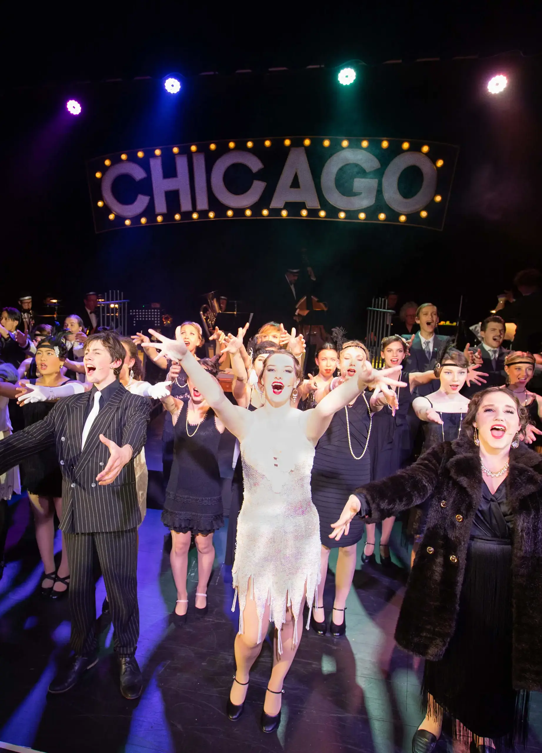 Ryde School pupils performing in Chicago Production